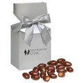 Chocolate Covered Almonds in Silver Gift Box